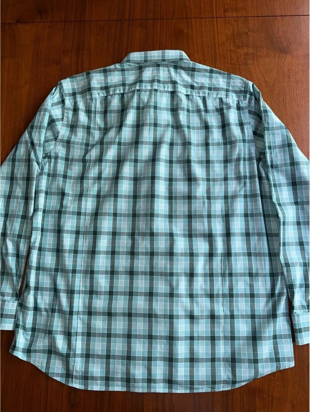 Banana Republic Slim Fit Long Sleeve Light Blue Lrg Check Plaid Shirt - Size XL
